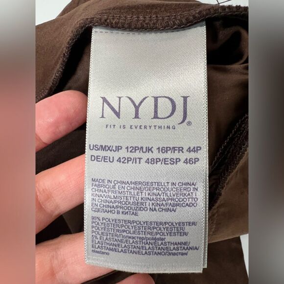 NYDJ Basic Faux Suede Stretch Legging Pants in Dark Chocolate Womens 12 Petite - Picture 4 of 8